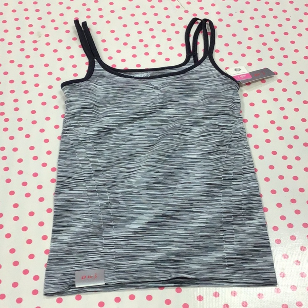 Tank top, size S/M RUNS SMALL, built in bra, black